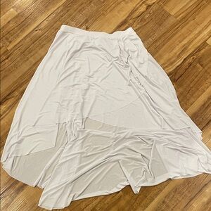 Natalie Dancewear Asymmetrical White Skirt